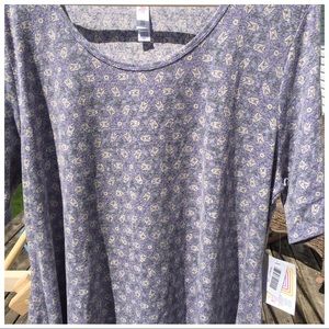 NWT Lularoe 2XL Perfect Tee purple with pattern